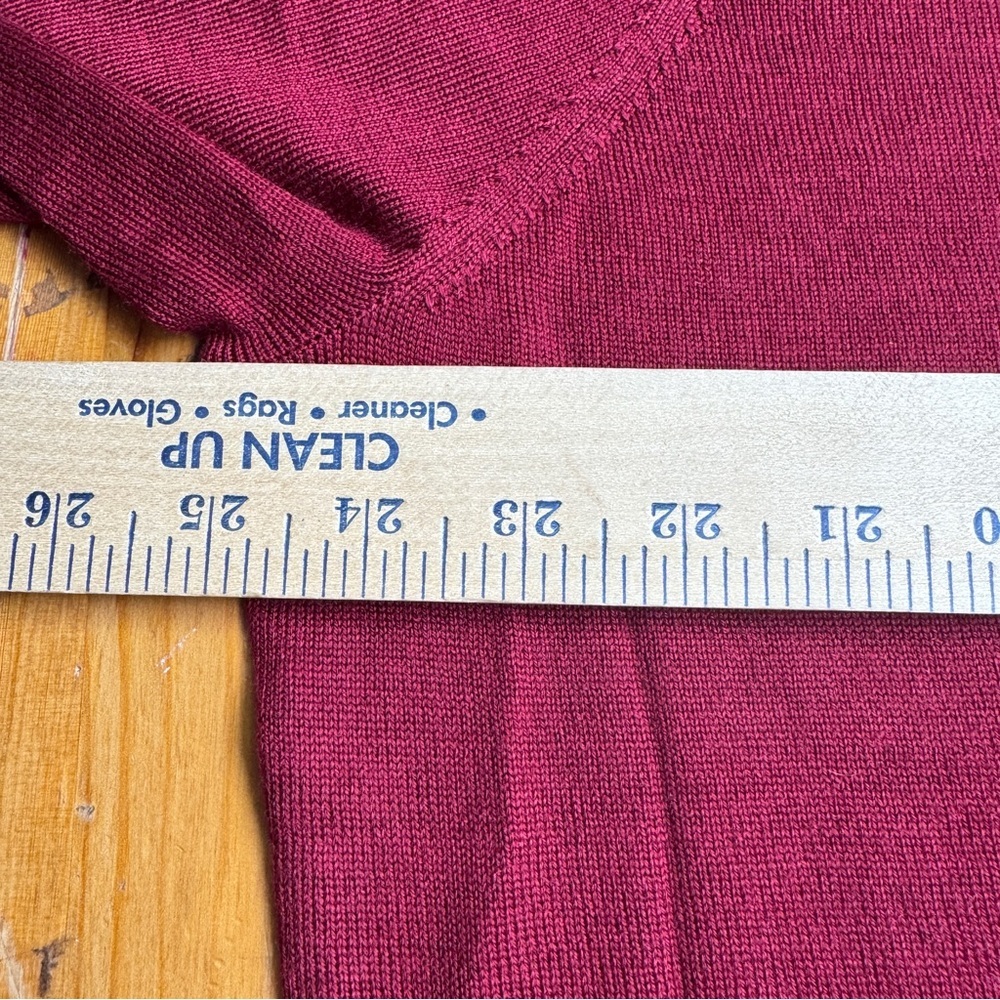 Peter Millar v-neck burgundy WOOL  sweater size XL NWT - Picture 6 of 11